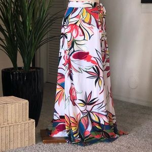 NY & Co. Maxi Wrap Skirt Floral Print
